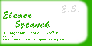 elemer sztanek business card